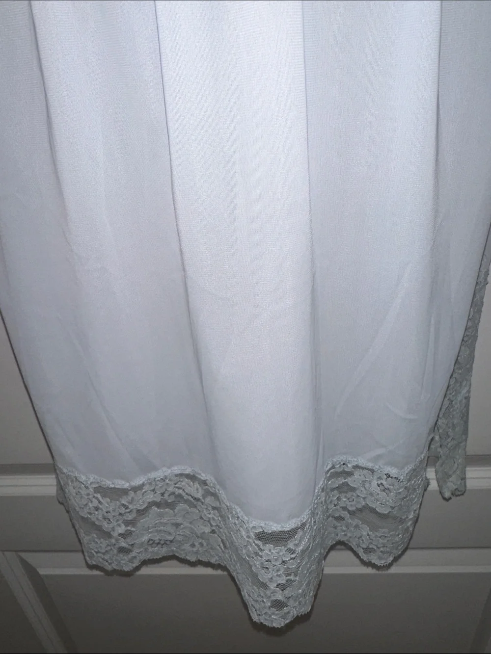 Vintage 60s Vanity Fair Light Blue Lace-Hem Mini Half Slip - Picture 3 of 9